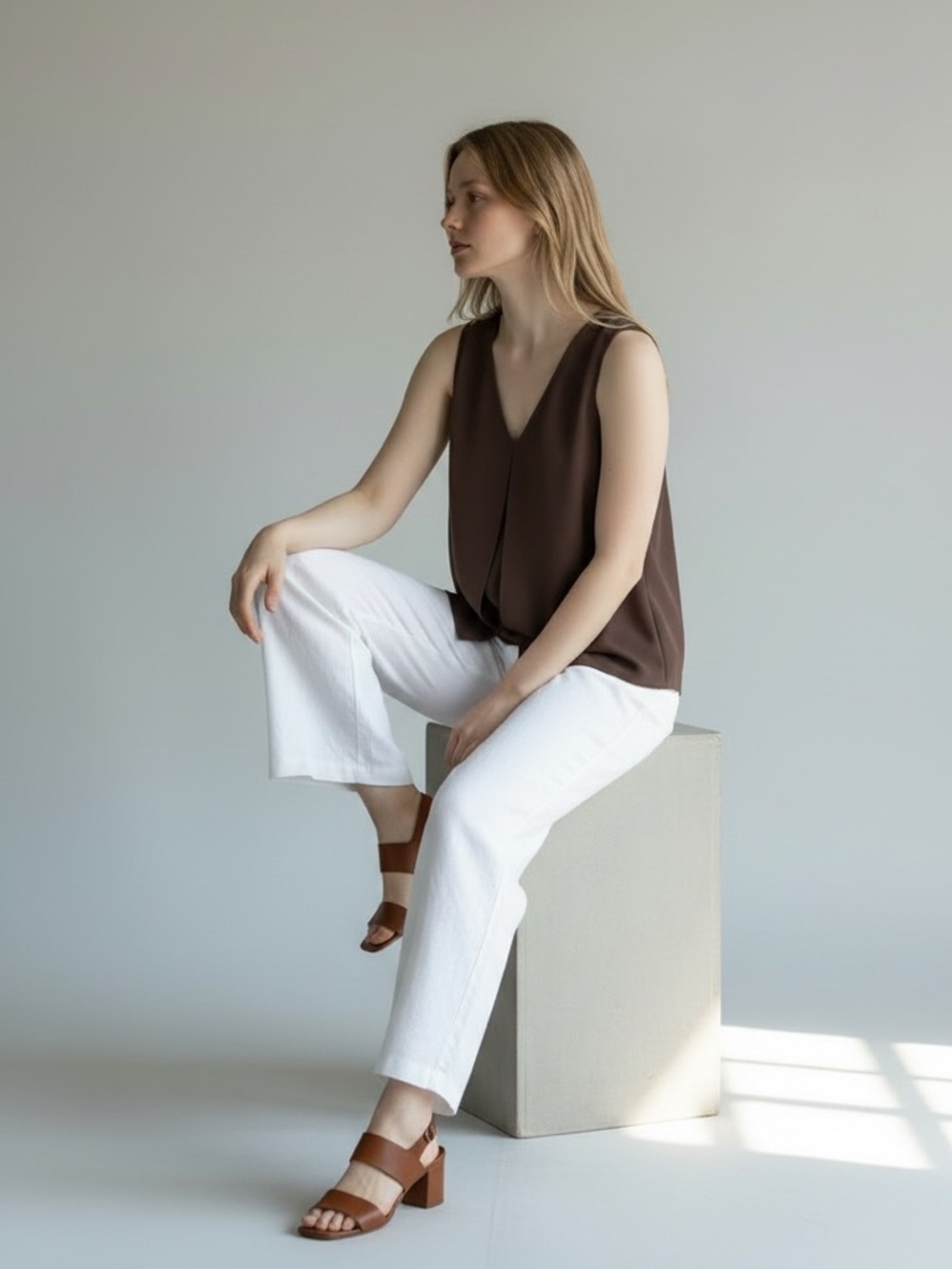 St. John Espresso Brown Tank Top XL - Picture 3 of 7